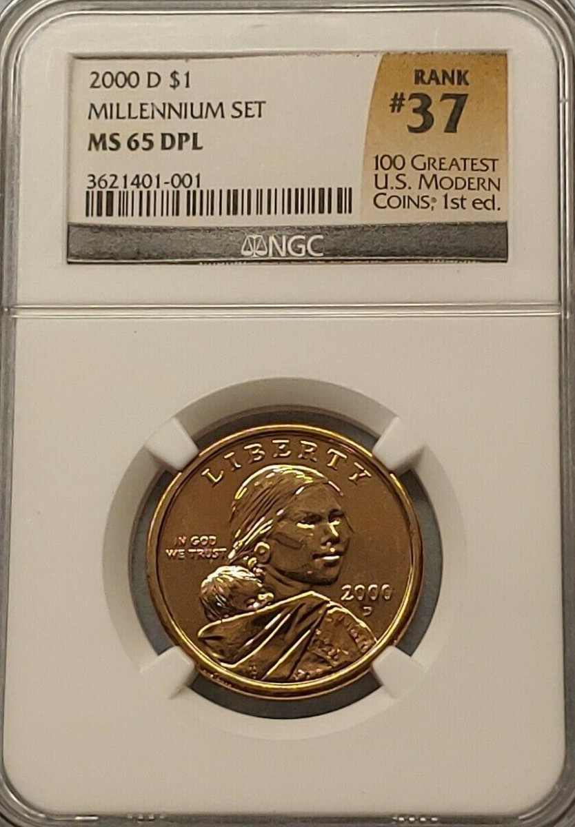 2000-D Millennium Set Sacagawea dollar with prooflike finish from the US Mint Millennium Coin and Currency Set